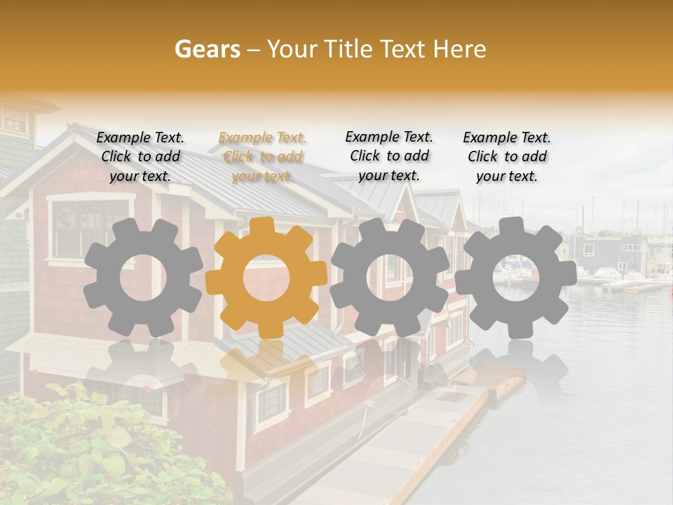 A Row Of Houses Sitting Next To A Body Of Water PowerPoint Template