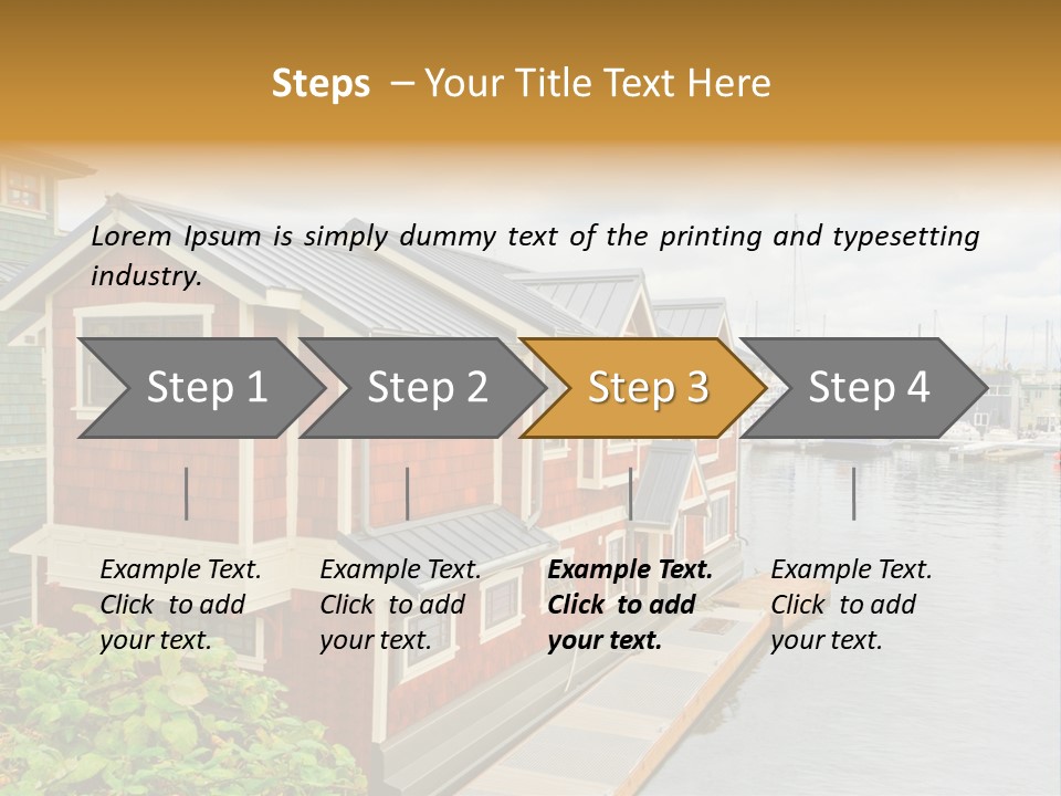 A Row Of Houses Sitting Next To A Body Of Water PowerPoint Template