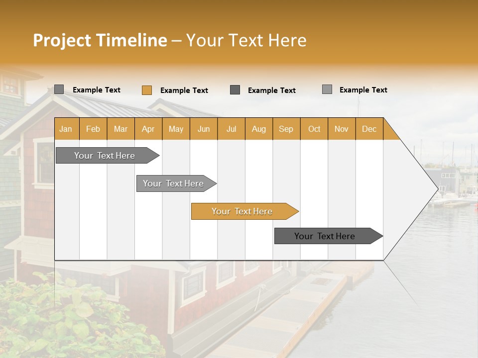 A Row Of Houses Sitting Next To A Body Of Water PowerPoint Template