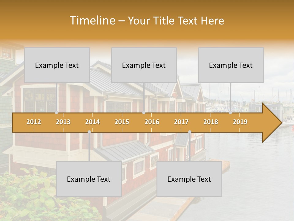 A Row Of Houses Sitting Next To A Body Of Water PowerPoint Template