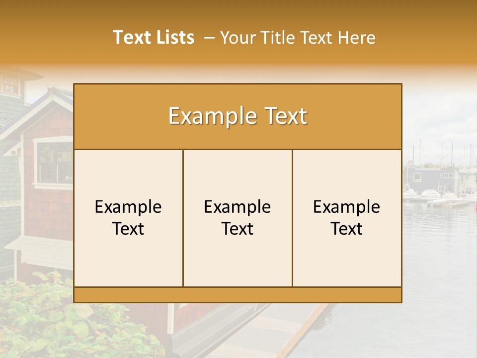 A Row Of Houses Sitting Next To A Body Of Water PowerPoint Template