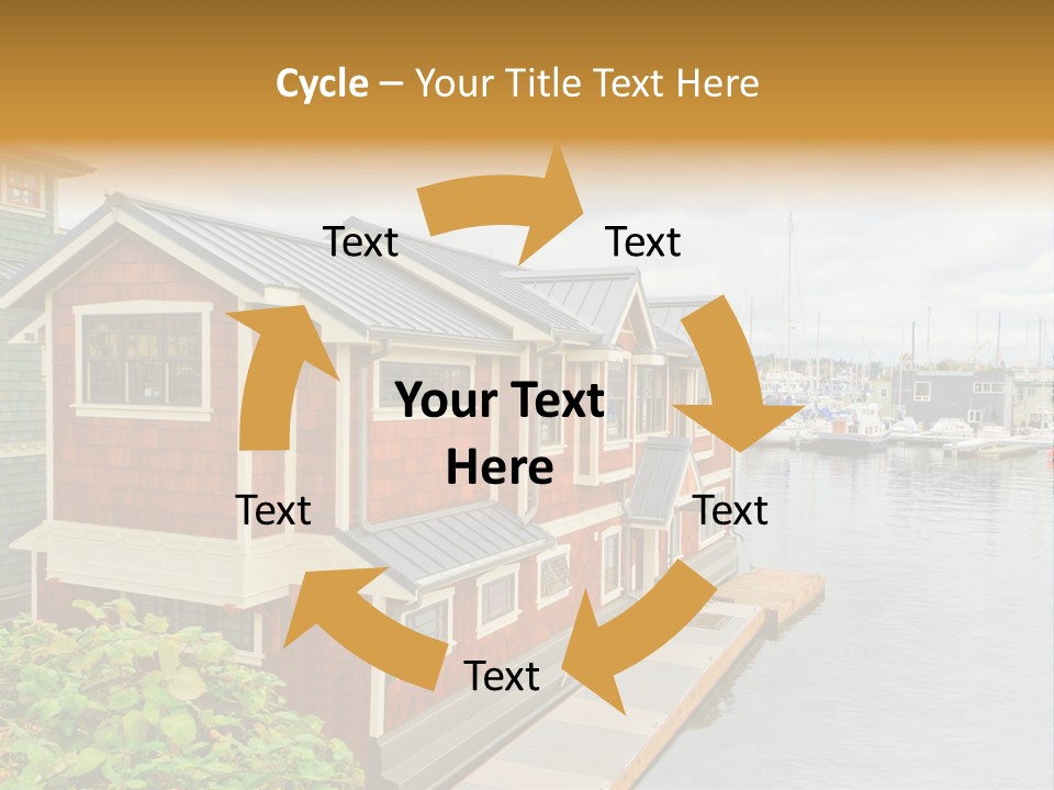 A Row Of Houses Sitting Next To A Body Of Water PowerPoint Template