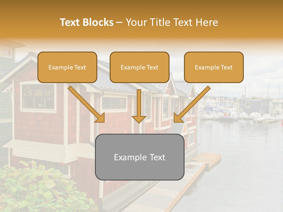 A Row Of Houses Sitting Next To A Body Of Water PowerPoint Template