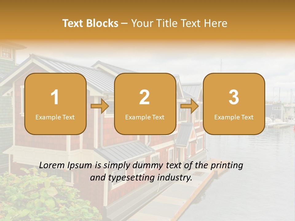 A Row Of Houses Sitting Next To A Body Of Water PowerPoint Template