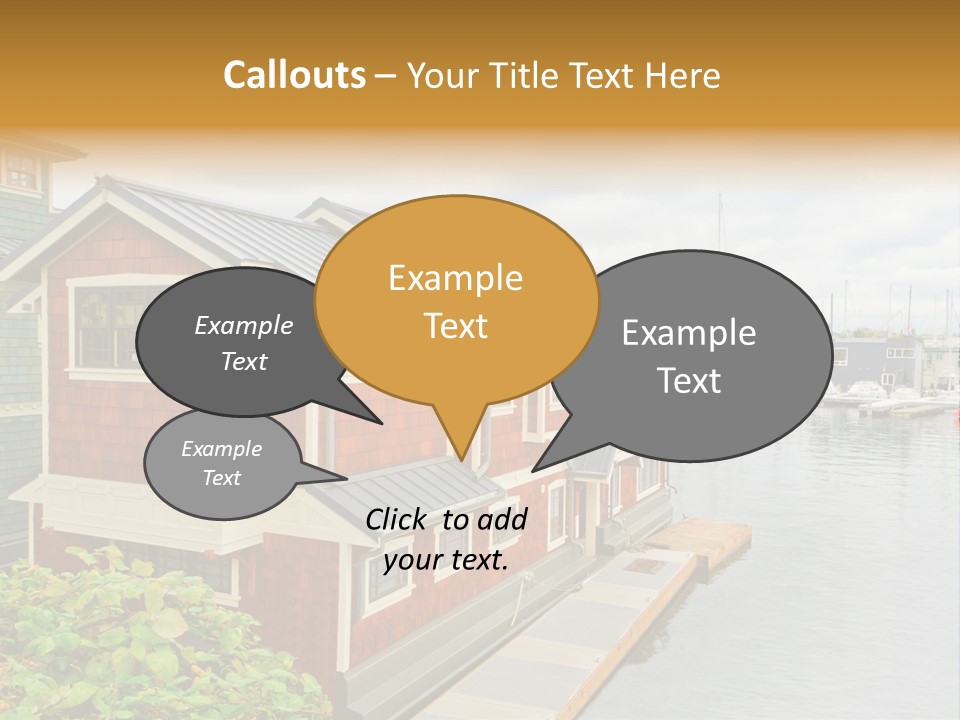 A Row Of Houses Sitting Next To A Body Of Water PowerPoint Template