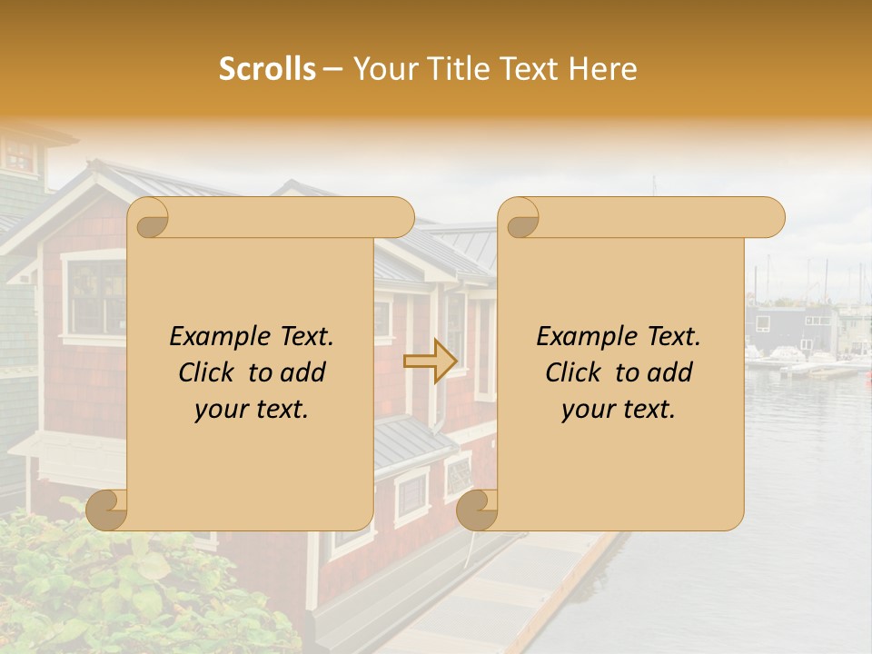 A Row Of Houses Sitting Next To A Body Of Water PowerPoint Template