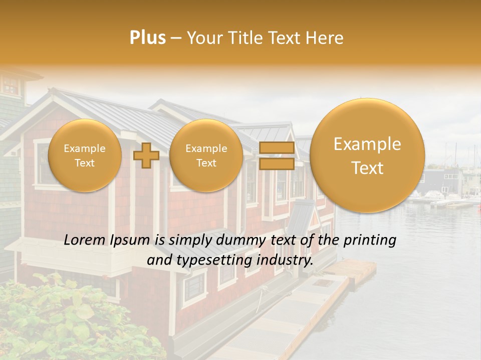 A Row Of Houses Sitting Next To A Body Of Water PowerPoint Template