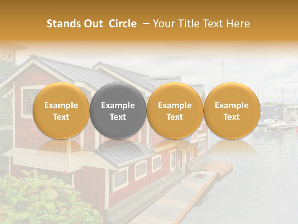 A Row Of Houses Sitting Next To A Body Of Water PowerPoint Template