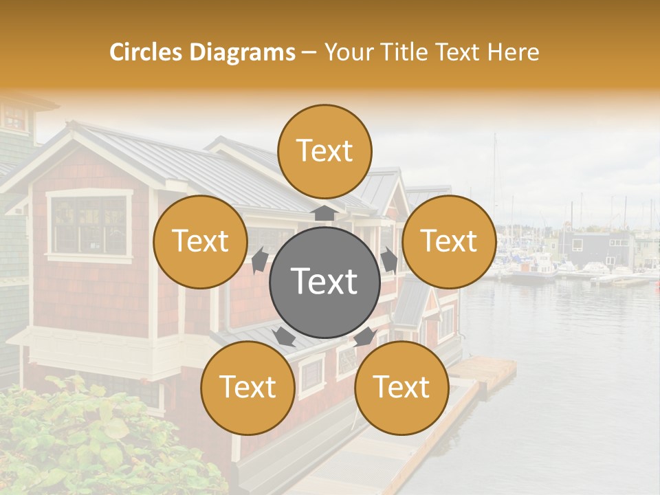 A Row Of Houses Sitting Next To A Body Of Water PowerPoint Template