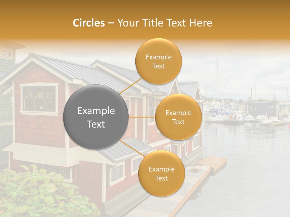 A Row Of Houses Sitting Next To A Body Of Water PowerPoint Template