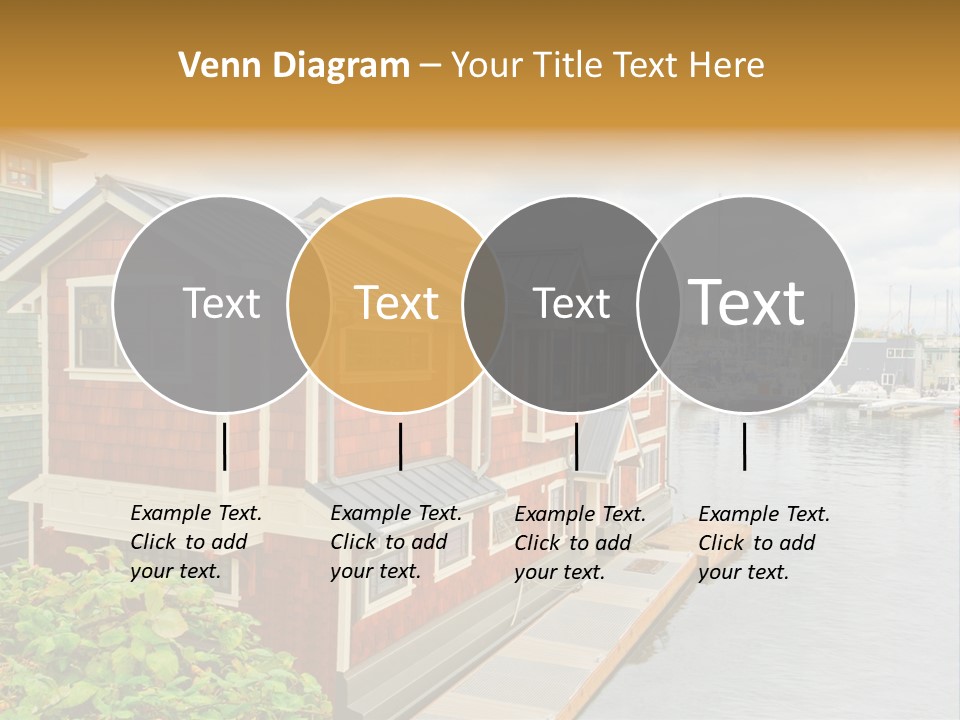 A Row Of Houses Sitting Next To A Body Of Water PowerPoint Template