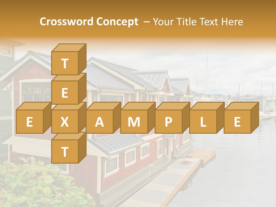 A Row Of Houses Sitting Next To A Body Of Water PowerPoint Template