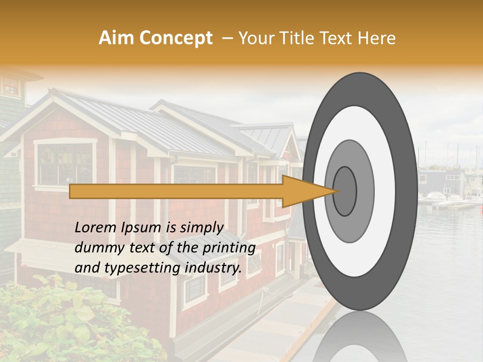 A Row Of Houses Sitting Next To A Body Of Water PowerPoint Template