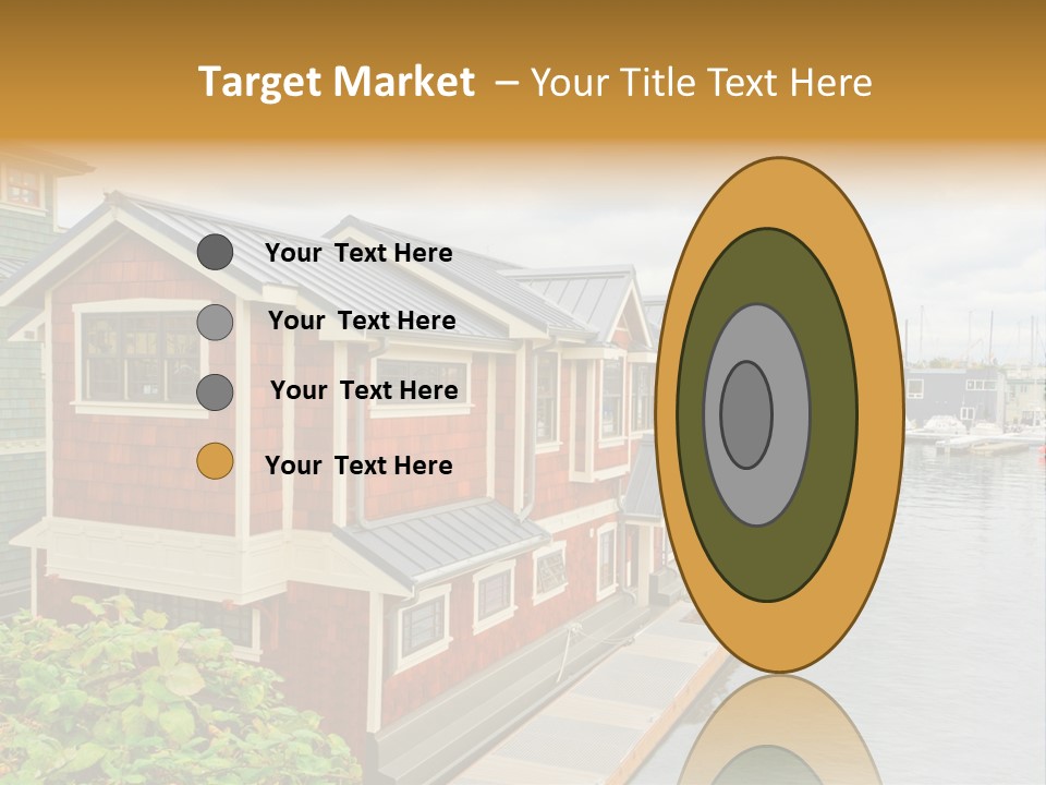 A Row Of Houses Sitting Next To A Body Of Water PowerPoint Template