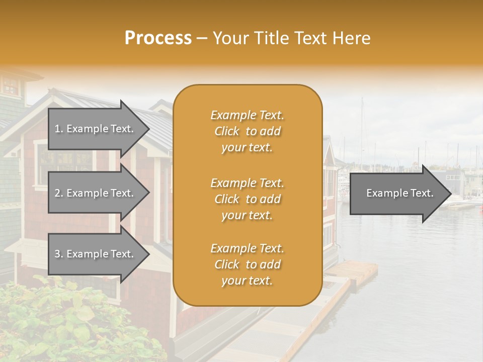 A Row Of Houses Sitting Next To A Body Of Water PowerPoint Template