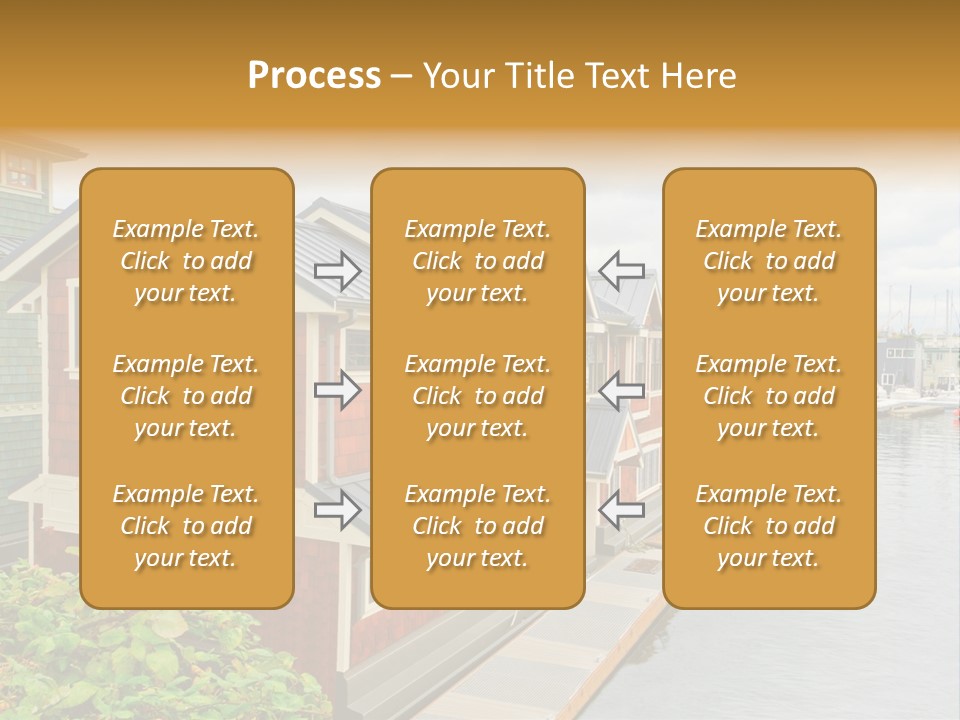 A Row Of Houses Sitting Next To A Body Of Water PowerPoint Template