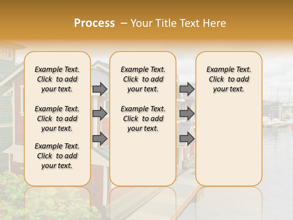 A Row Of Houses Sitting Next To A Body Of Water PowerPoint Template