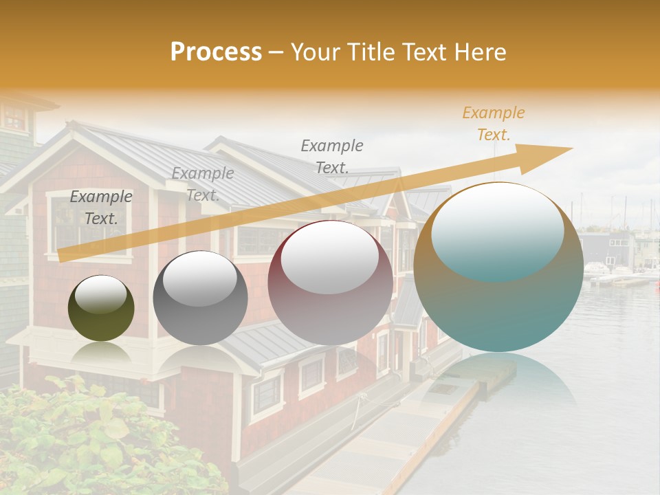 A Row Of Houses Sitting Next To A Body Of Water PowerPoint Template