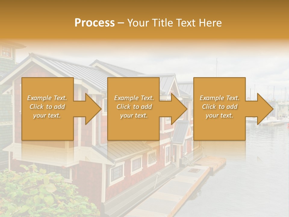 A Row Of Houses Sitting Next To A Body Of Water PowerPoint Template