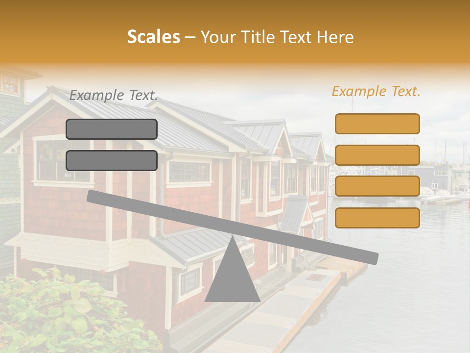 A Row Of Houses Sitting Next To A Body Of Water PowerPoint Template