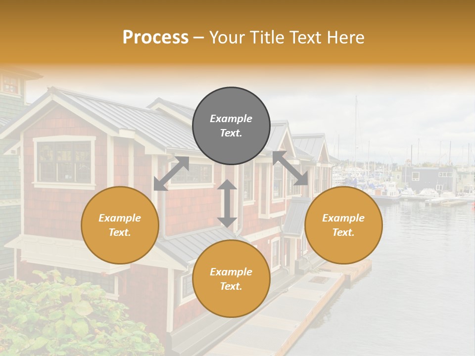 A Row Of Houses Sitting Next To A Body Of Water PowerPoint Template