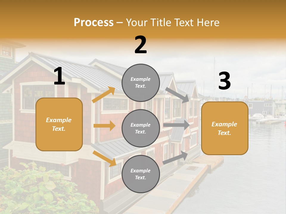 A Row Of Houses Sitting Next To A Body Of Water PowerPoint Template