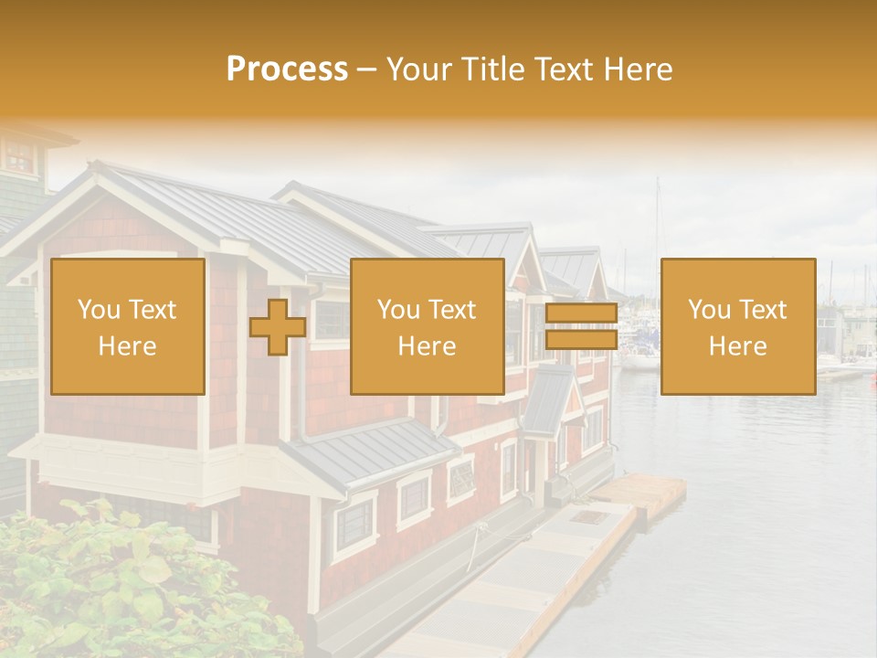 A Row Of Houses Sitting Next To A Body Of Water PowerPoint Template