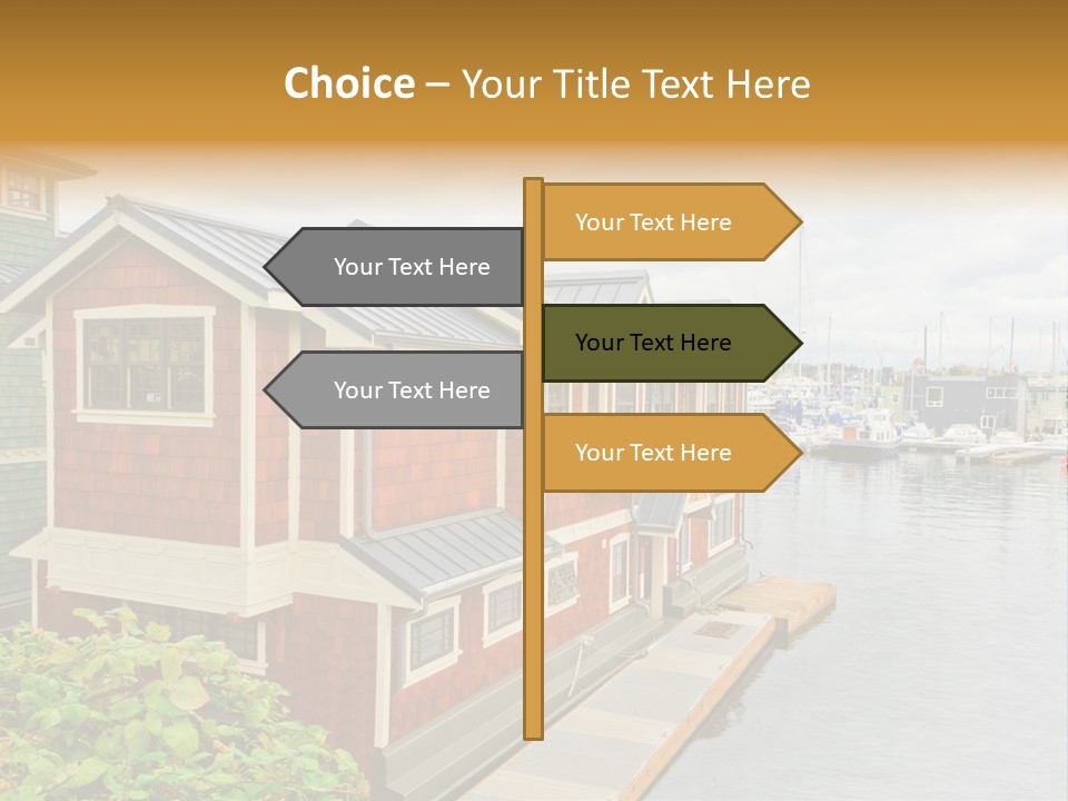 A Row Of Houses Sitting Next To A Body Of Water PowerPoint Template