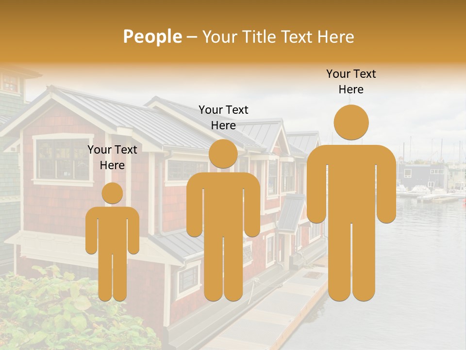 A Row Of Houses Sitting Next To A Body Of Water PowerPoint Template
