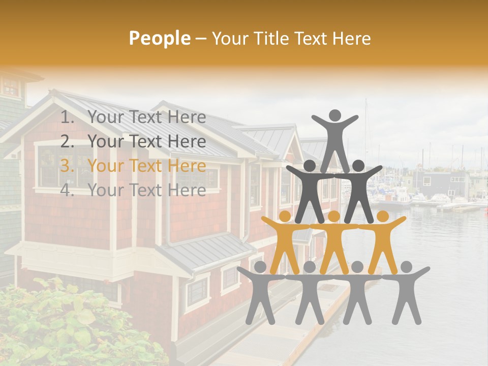 A Row Of Houses Sitting Next To A Body Of Water PowerPoint Template