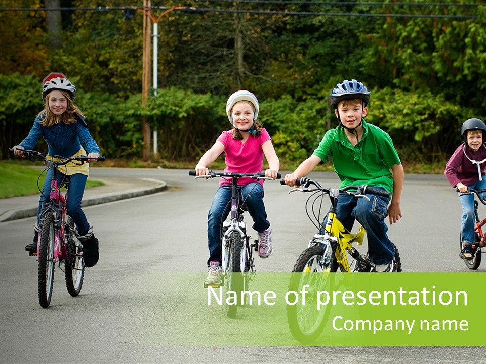 Bike Leisure Boy PowerPoint Template