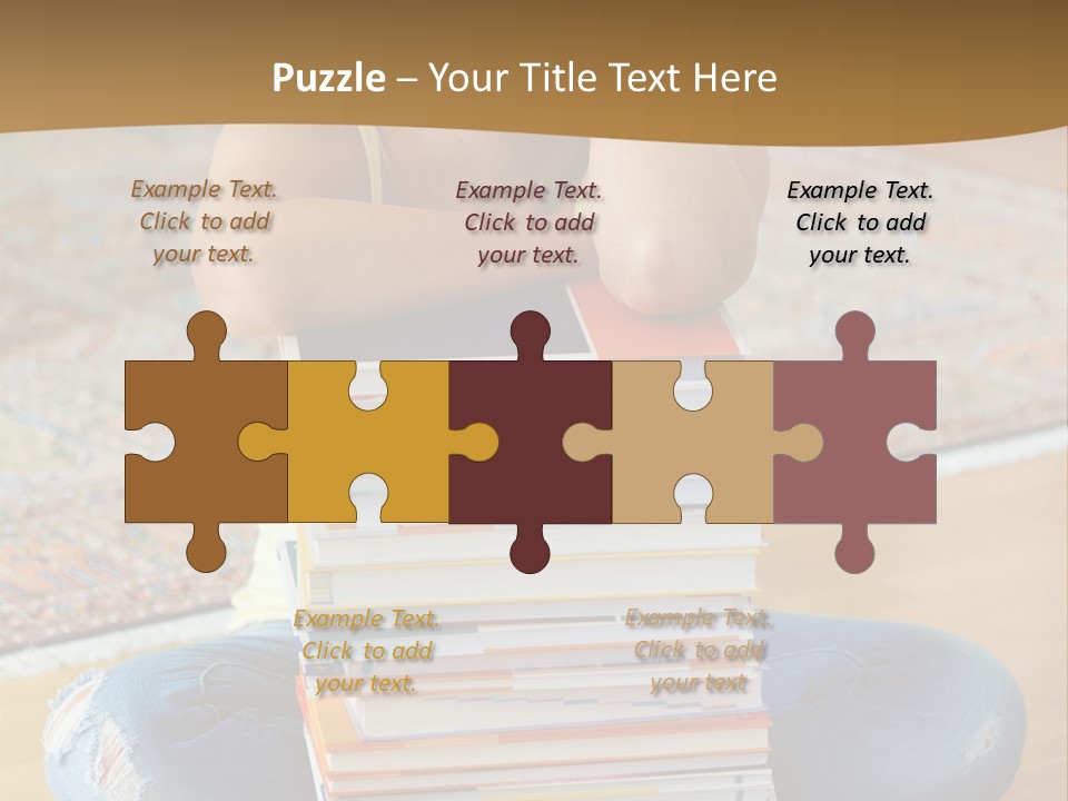 Training Textbooks Stack PowerPoint Template