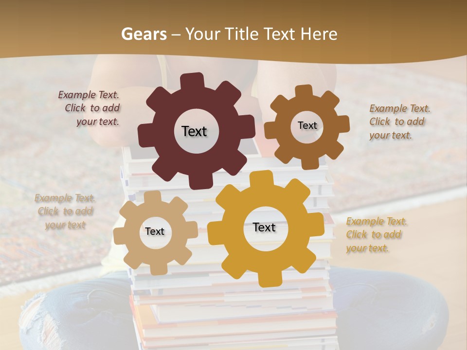 Training Textbooks Stack PowerPoint Template