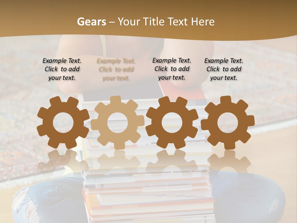 Training Textbooks Stack PowerPoint Template