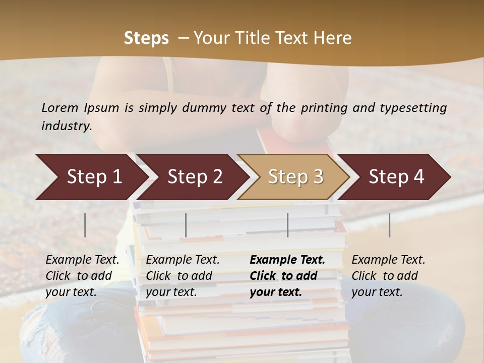 Training Textbooks Stack PowerPoint Template