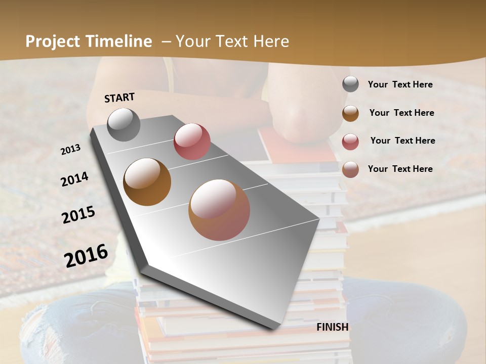 Training Textbooks Stack PowerPoint Template