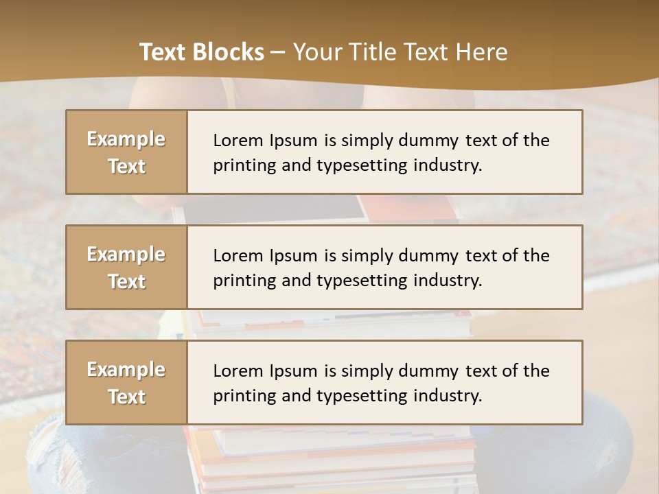 Training Textbooks Stack PowerPoint Template