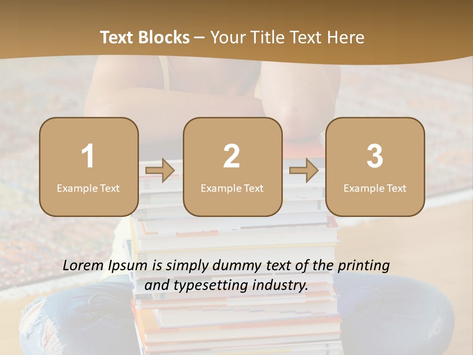Training Textbooks Stack PowerPoint Template