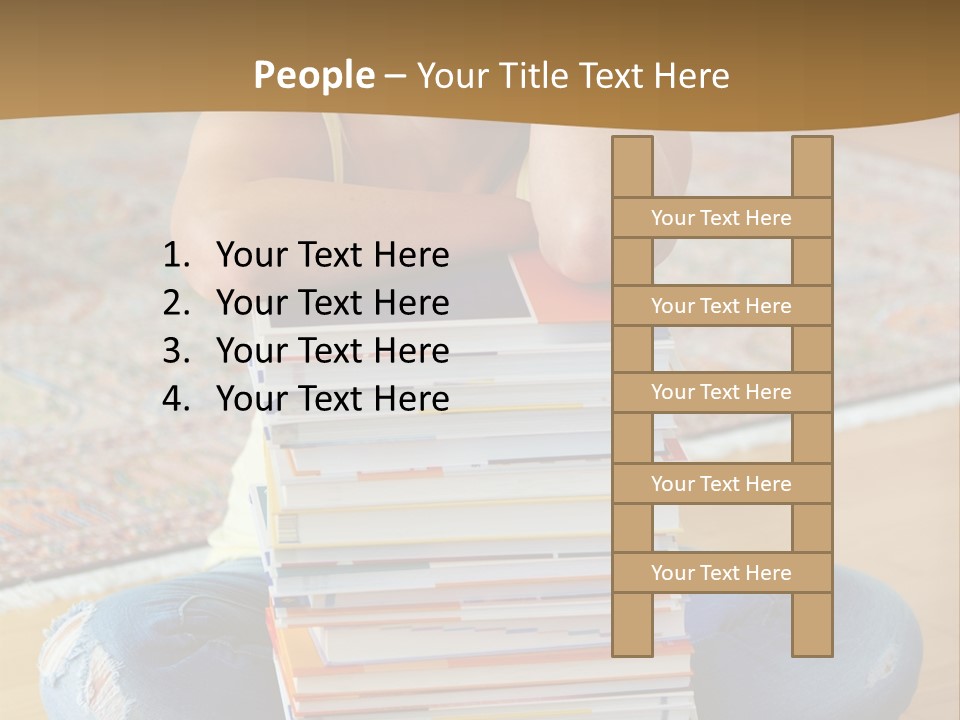 Training Textbooks Stack PowerPoint Template