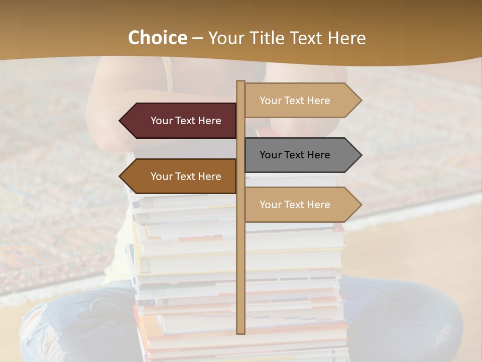 Training Textbooks Stack PowerPoint Template
