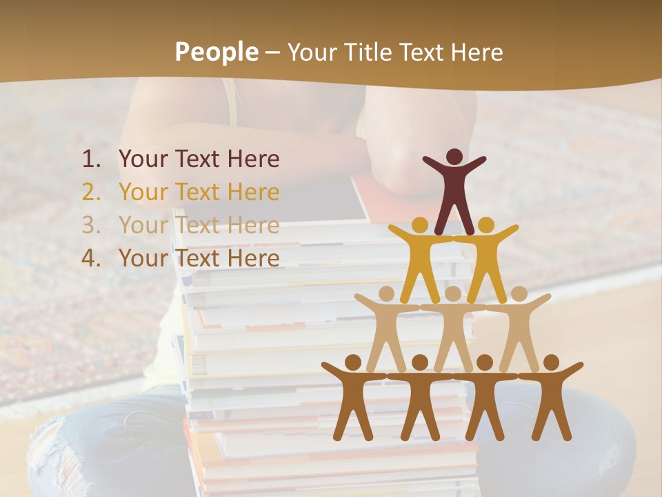 Training Textbooks Stack PowerPoint Template