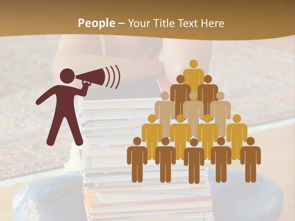 Training Textbooks Stack PowerPoint Template