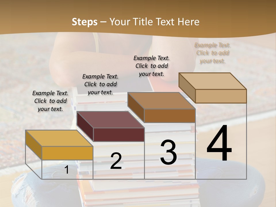 Training Textbooks Stack PowerPoint Template