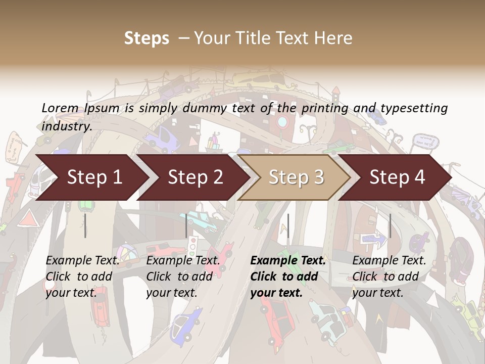 A Large Group Of Cars Driving Over A Bridge PowerPoint Template
