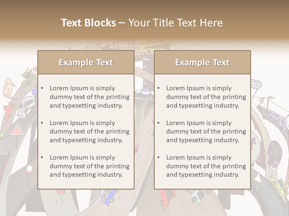 A Large Group Of Cars Driving Over A Bridge PowerPoint Template
