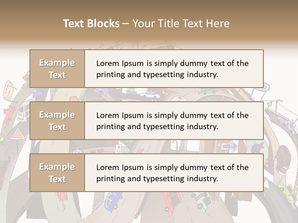 A Large Group Of Cars Driving Over A Bridge PowerPoint Template