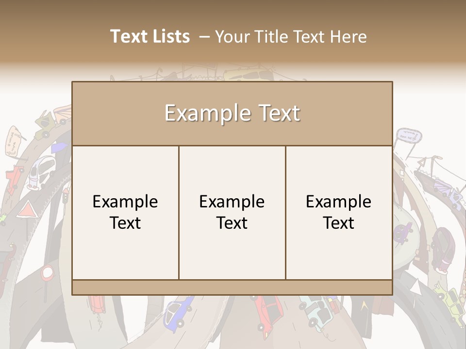 A Large Group Of Cars Driving Over A Bridge PowerPoint Template