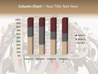 A Large Group Of Cars Driving Over A Bridge PowerPoint Template