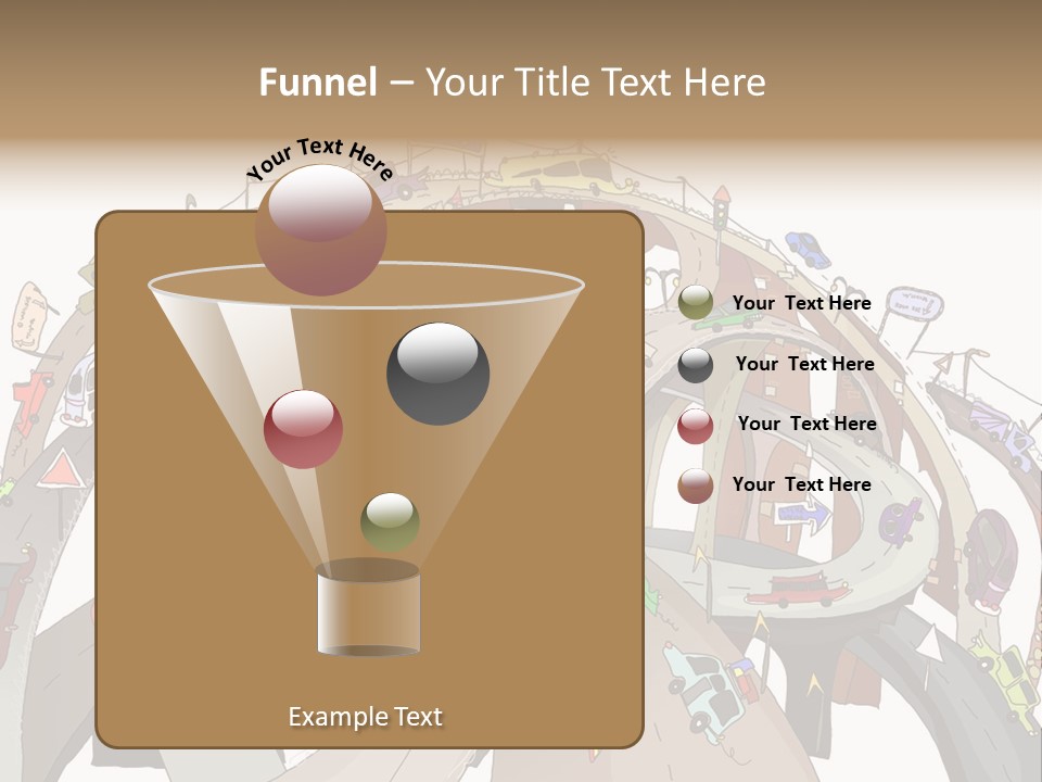 A Large Group Of Cars Driving Over A Bridge PowerPoint Template