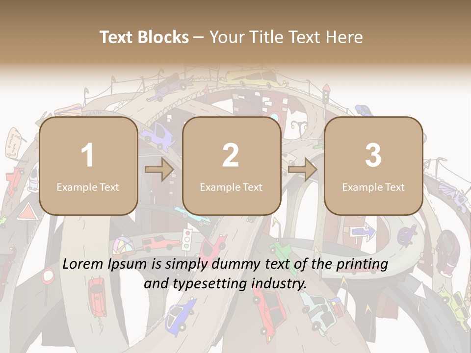 A Large Group Of Cars Driving Over A Bridge PowerPoint Template